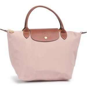 NWT Longchamp Le Pliage Small Classic Top Handle Tote Hand Bag Powder